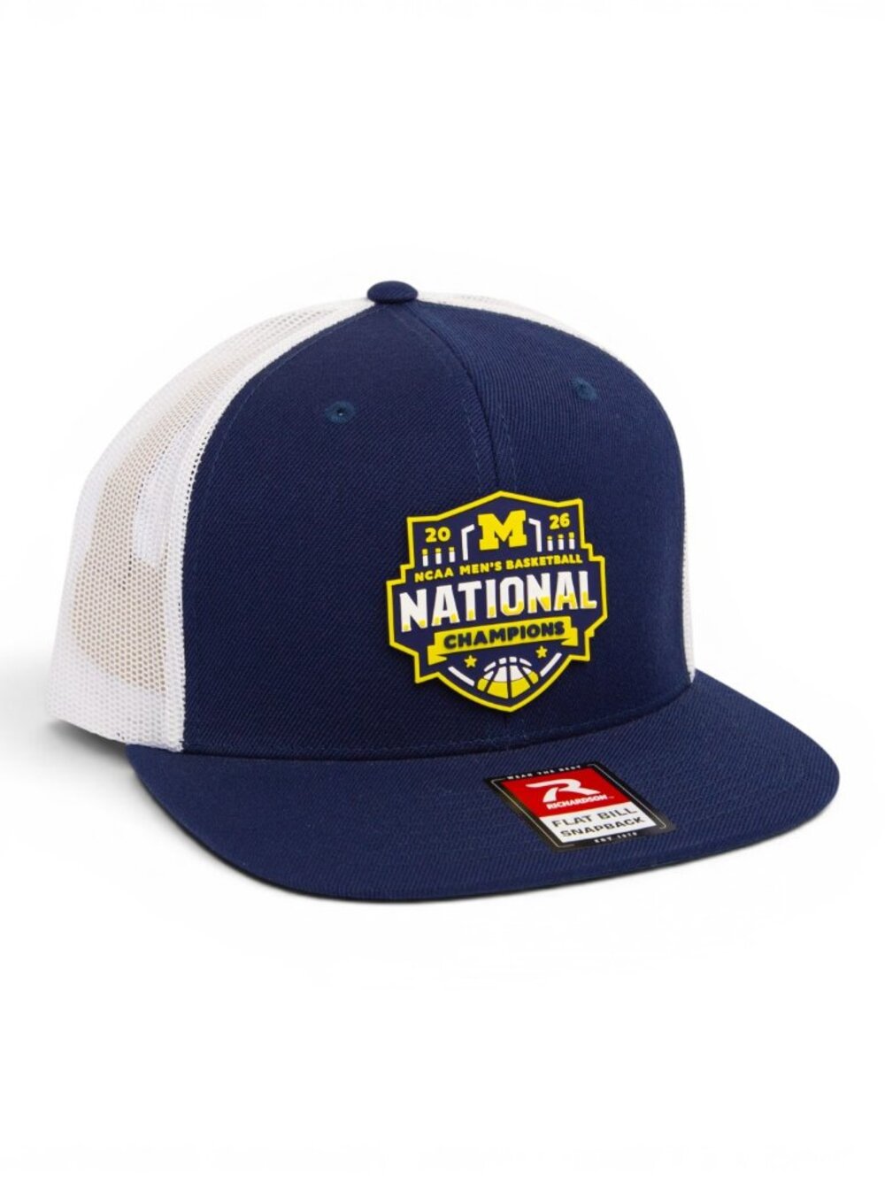 Michigan Wolverines 2026 Basketball National Champions Wool Flat Bill Hat